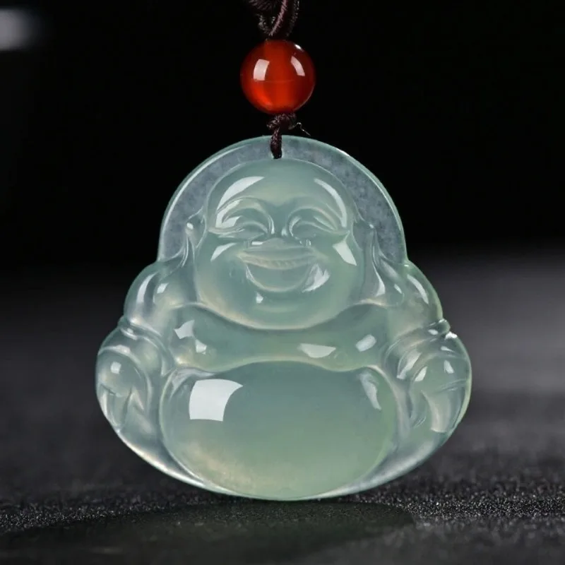 

Natural Ice Flower Laughing Buddha Guanyin High Ice Pendant Jewelry Pendant