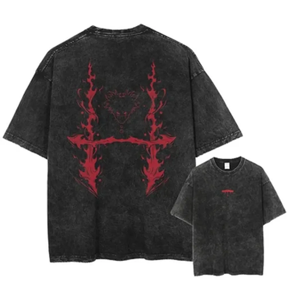Jujutsu Kaisen Choso Manga Tshirts Vintage Washed T Shirts Men Women Hip Hop Tees Tops Cotton T-shirts Short Sleeve Clothing
