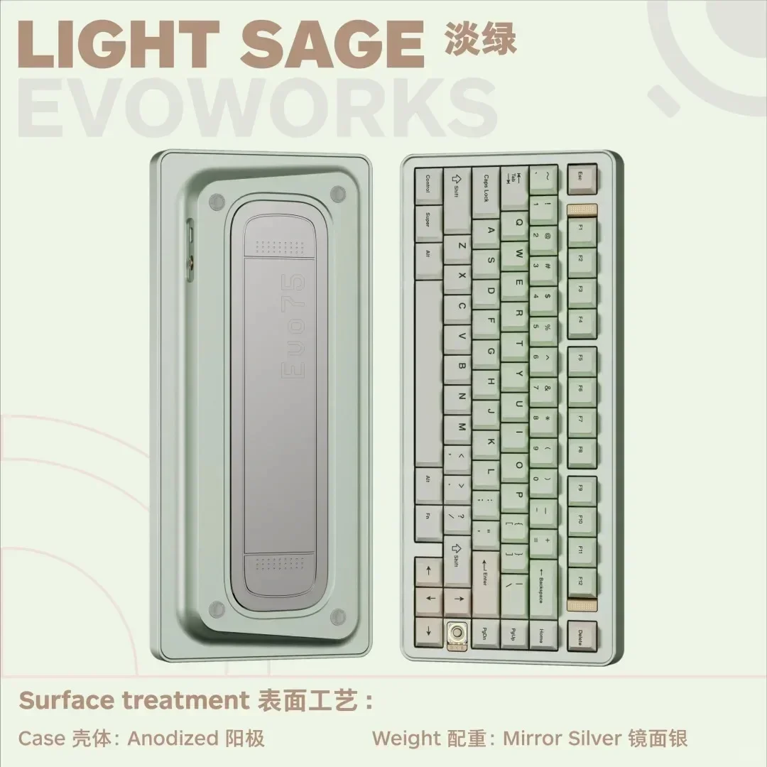คีย์บอร์ดเกมมิ่ง EvoWorks EVO75 แบบกลไก 3 โหมดไร้สาย ฟังก์ชัน Hot Swap ถอดประกอบได้อย่างรวดเร็ว คีย์บอร์ดอะลูมิเนียม QMK/VIA