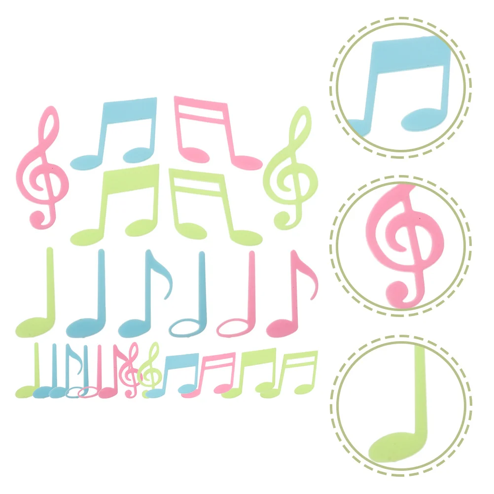 

10 Bags Luminous Wall Sticker Ornaments for Nursery Decals Music Colorful Stickers Plastic Night Note Glowing