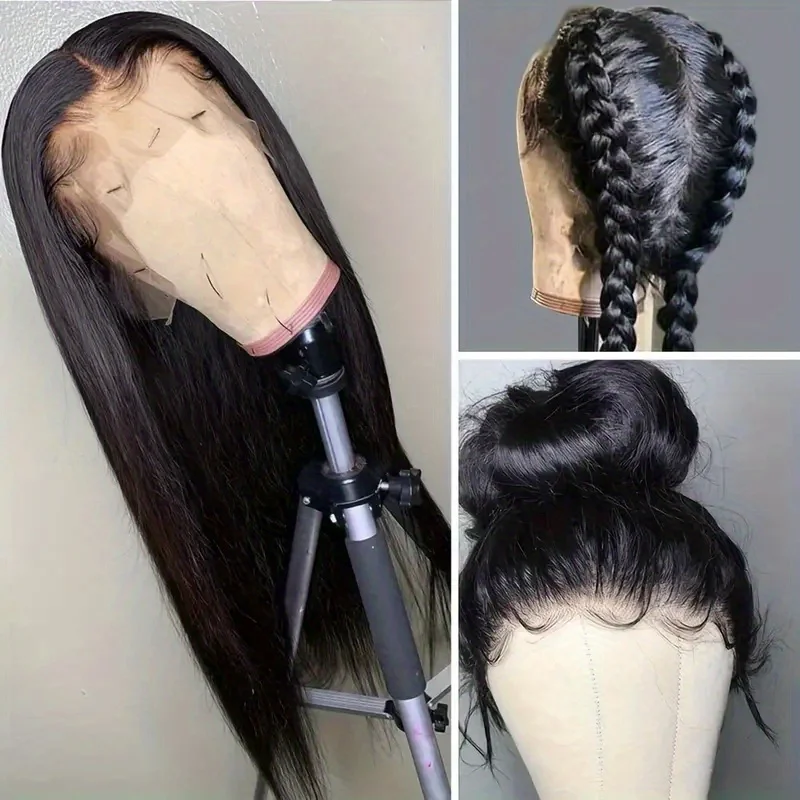 250% Density 13X4 HD Cosplay Wigs Human Hair 13X6 Straight Lace Front Cosplay Wig Human Hair 5x5  Pre Plucked with Hair Straight image 3