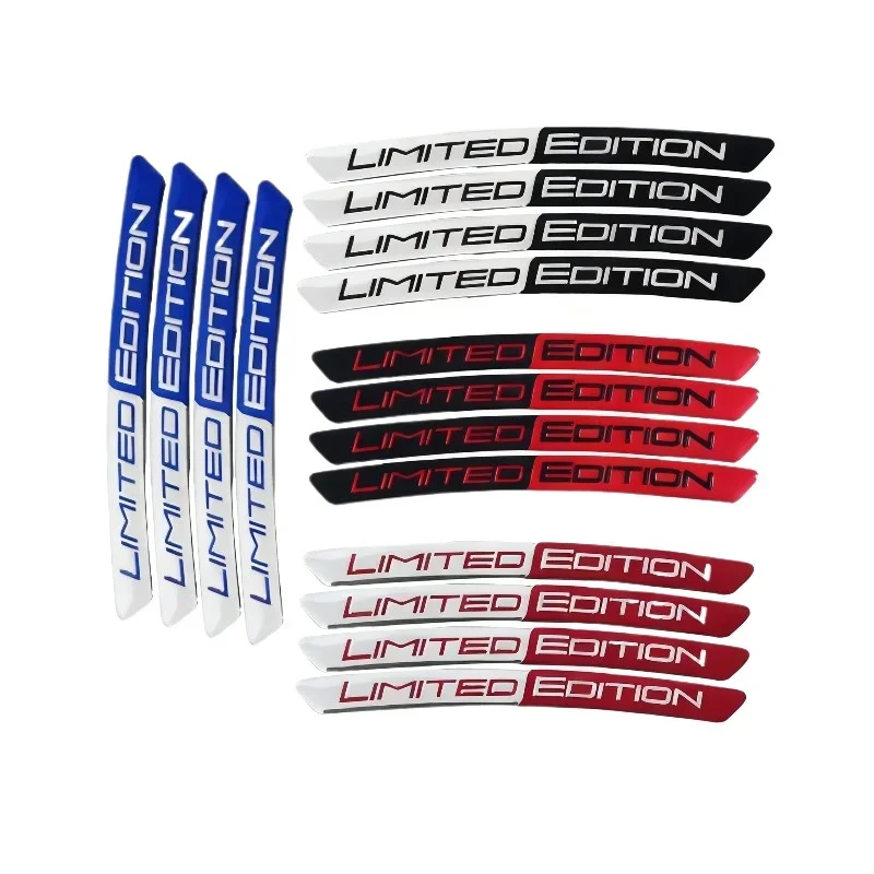 Alloy Car Rim Decorative Strips 4Pcs Limited Edition Wheel Tire Hub Styling Stickers Exterior Auto Accessories