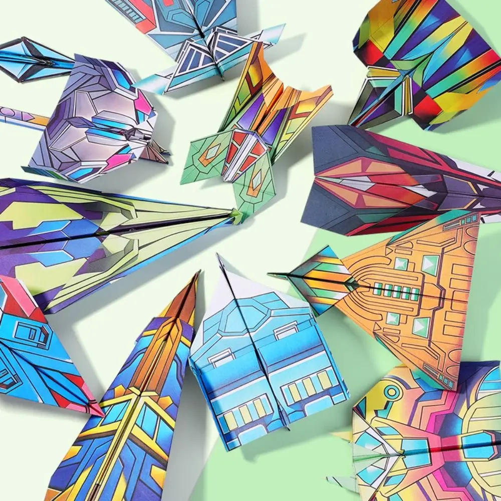 ورقة اليدوية طائرة اوريغامي الفن التعلم طائرة مونتيسوري اوريغامي مجموعة ثلاثية الأبعاد للطي تنوعا لعبة الطائرات الورقية