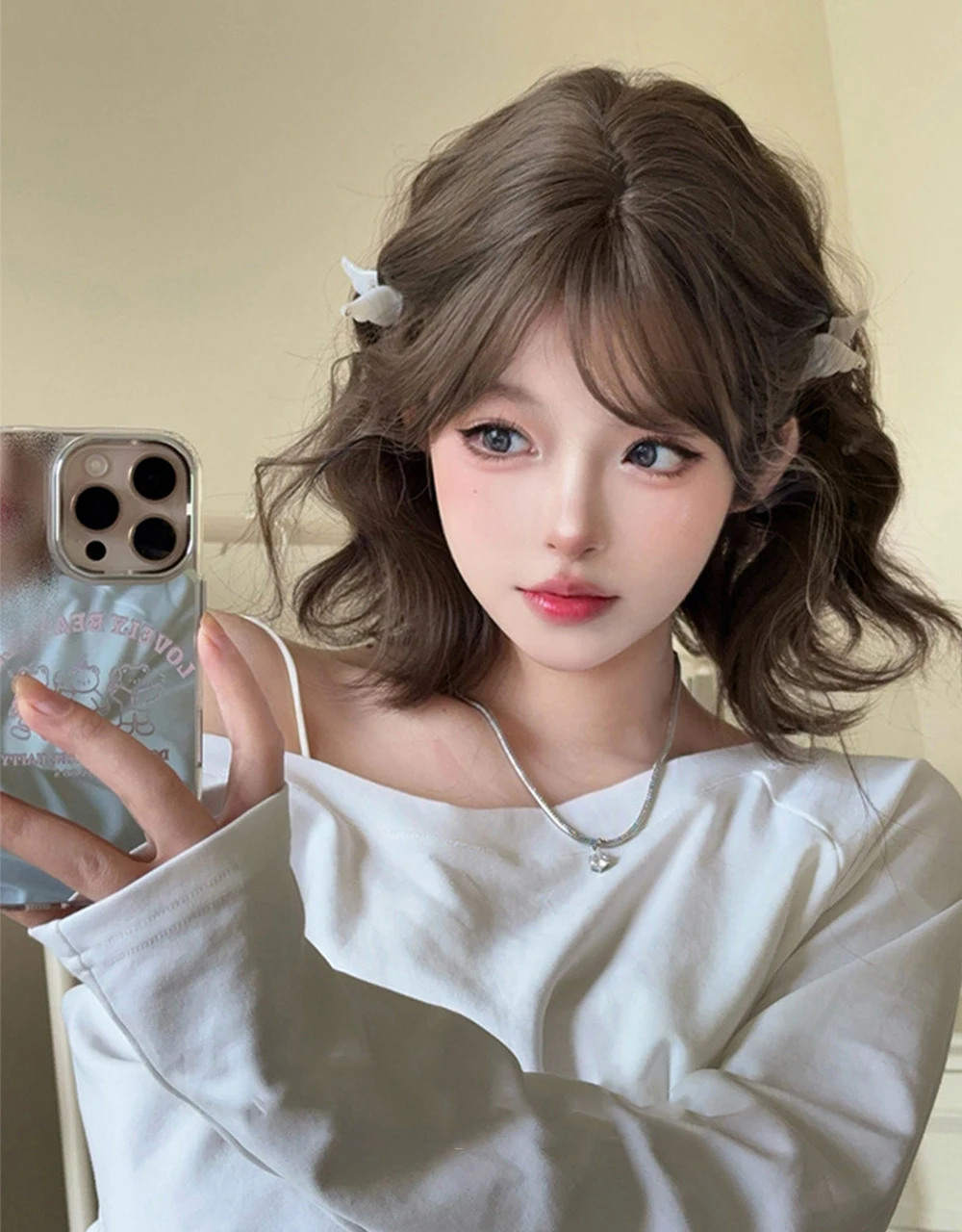 OLACARE Synthetic Brown Yellow Pink Blue Wigs Short Natural Wave Hair Wig For Women Party Daily Heat Resistant Halloween