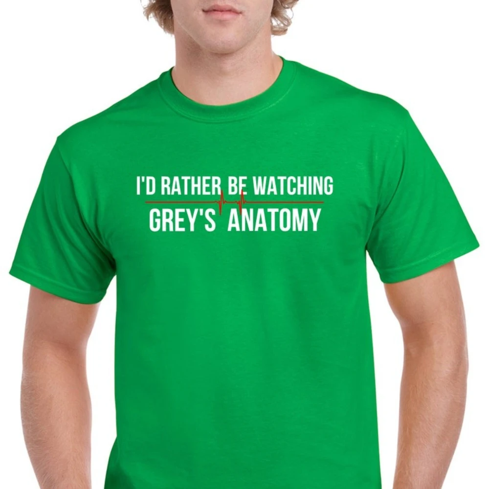 رمادي تشريح تي شيرت رمادي سلون التذكاري أفضل أن أشاهد تي شيرت مطبوع امرأة رجل خمر تي شيرت التلفزيون القطن قصير الأكمام