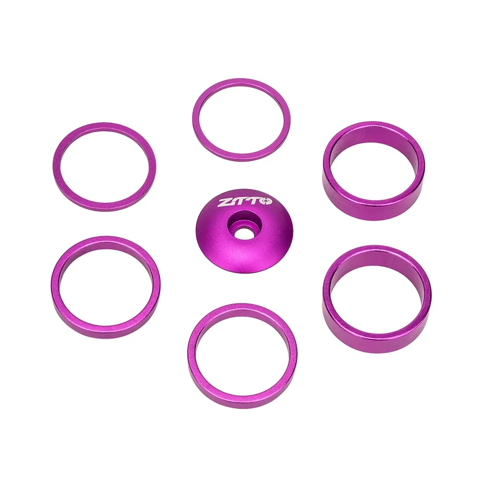 ZTTO Bicycle Aluminum Alloy Headset Spacer Stem Top Cap Stainless Washer Ring Screw 28.6mm Bike Fork Steerer Tube Star Nut