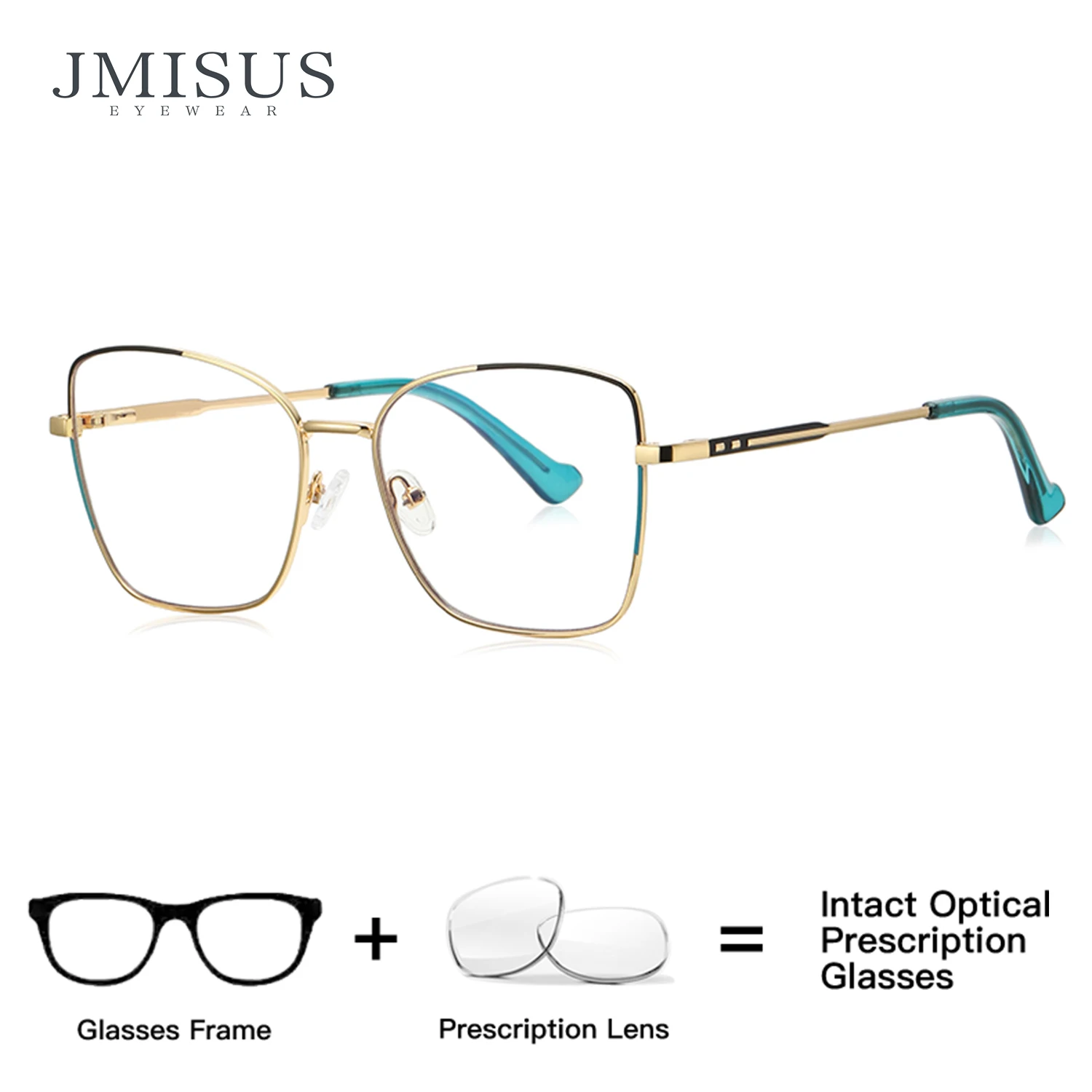 

JMISUS Butterfly Prescription Eyeglasses Women Square High-quality Metal Blue Light Blocking Photochromic Optical Glasses