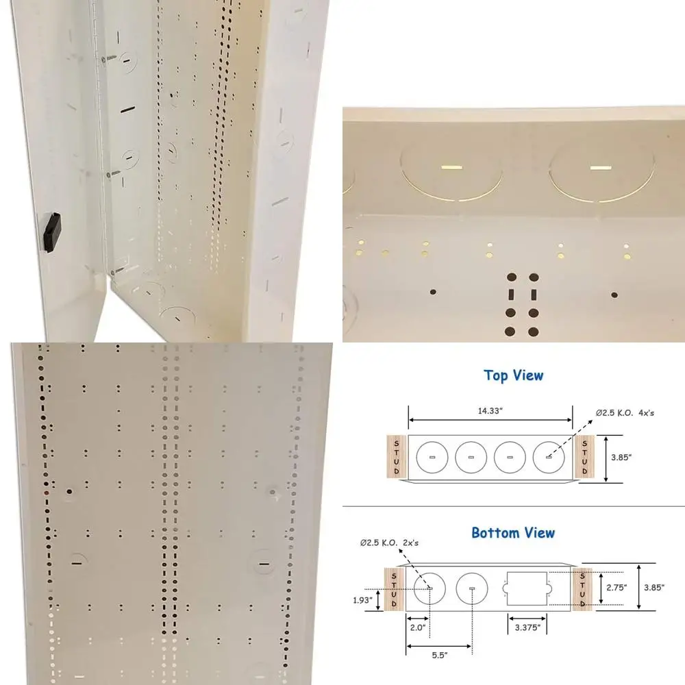 

Белый шкаф для электропроводки 14,25 x 28 x 4 дюйма
