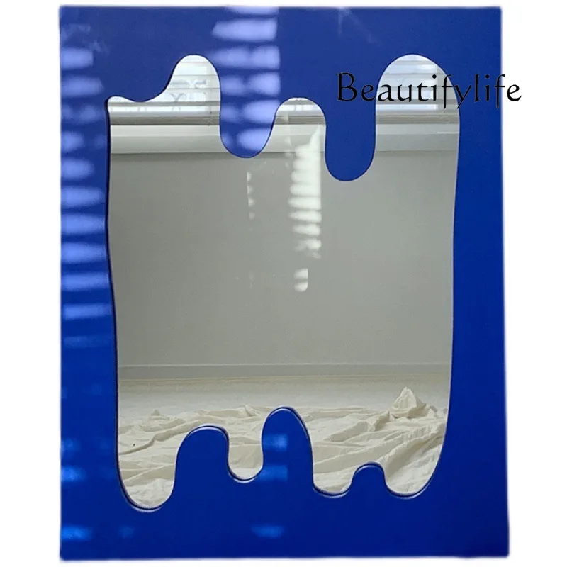 

Nordic full-length mirror household full-length mirror wave creative household bedroom simple stereoscopic floor mirror