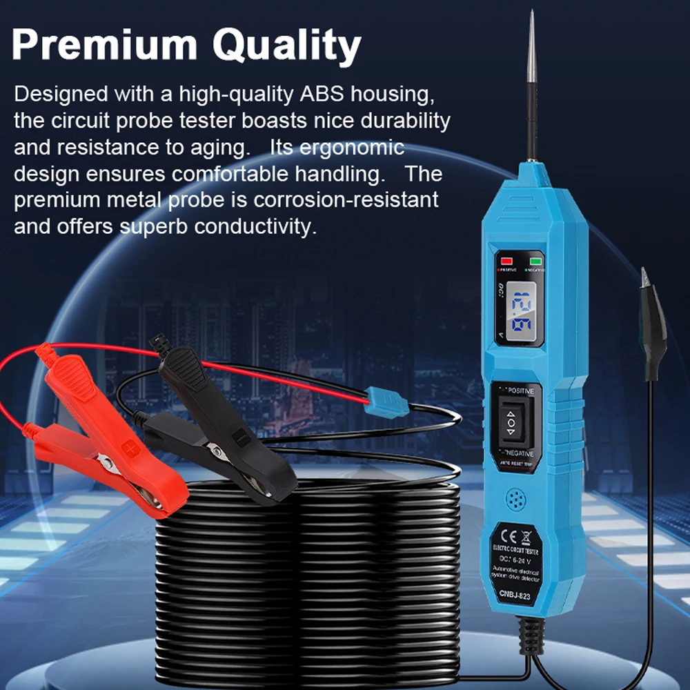 

Circuit Tester Automotive Electric Circuit Tester with Voltage Display LED Light Car Probe Kit with LCD Digital Display