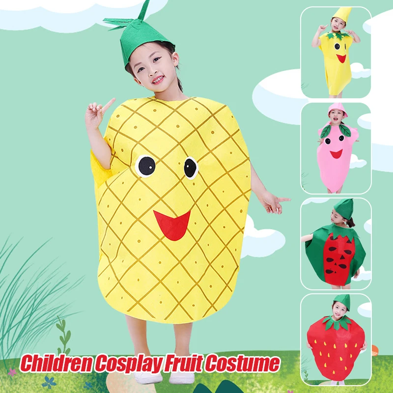 Disfraz de frutas para niños, novedad, actuación del Día de los niños, disfraz de Cosplay de frutas y verduras, ropa de fiesta de piña y fresa