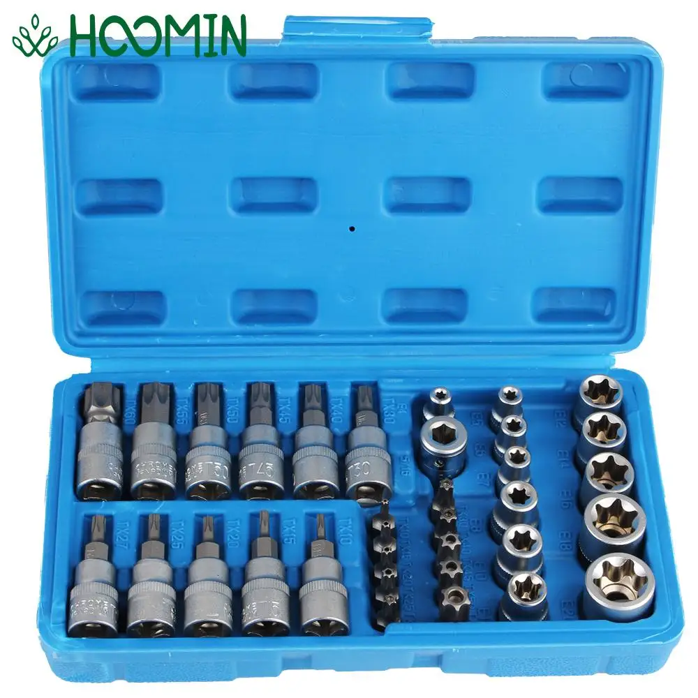 

Torx Star Socket Hexagon Wrench Set Pressure Batch Sleeve Set Chrome Vanadium steel Car Repair Hand Tools 34Pcs/set