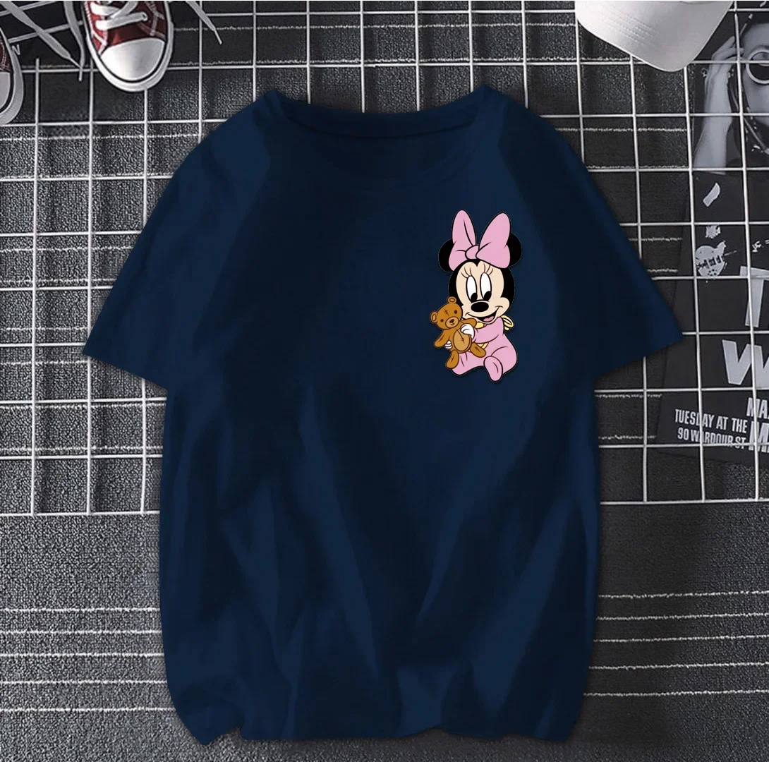 Disney Ladies Hoodie Minnie Cute Costume Mickey Mouse T Shirt Cartoon Top Short Sleeve Sweat Top Fashion T Shirt Ladies