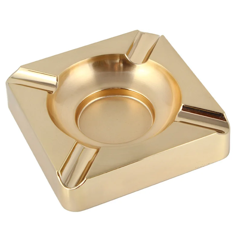 Cigar ashtray Large caliber 4 mouth smoke tank creative personality stainless steel titanium metal ashtray