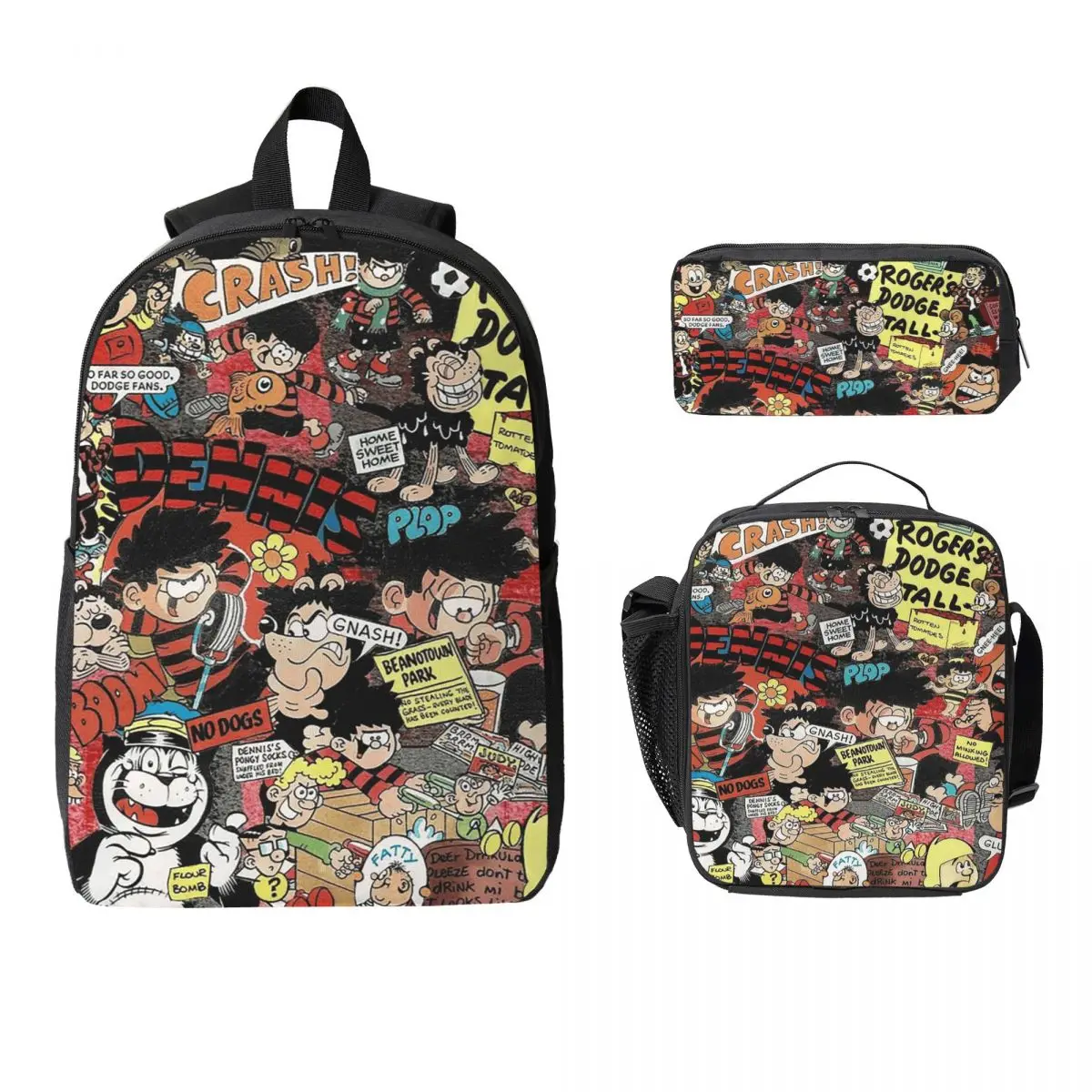

Beano 2 Backpack Student Boys Girls BookBag School Bag Laptop Shoulder Bags 3ps Insulated Lunch Bag Pencil Case