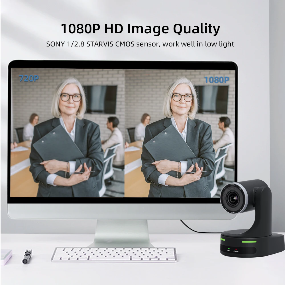 PTZ Camera 20X Optical Zoom HDMI Live Streaming SDI USB3.0 1080P 60fps PoE Supports for Church Services Worship Education