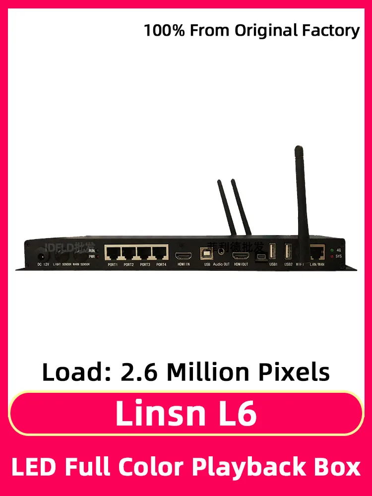 Linsn L6 Asynchronous Playback Box RGB Full Color Module Sending Card System LED Display Screen Wifi USB Port Video Controller