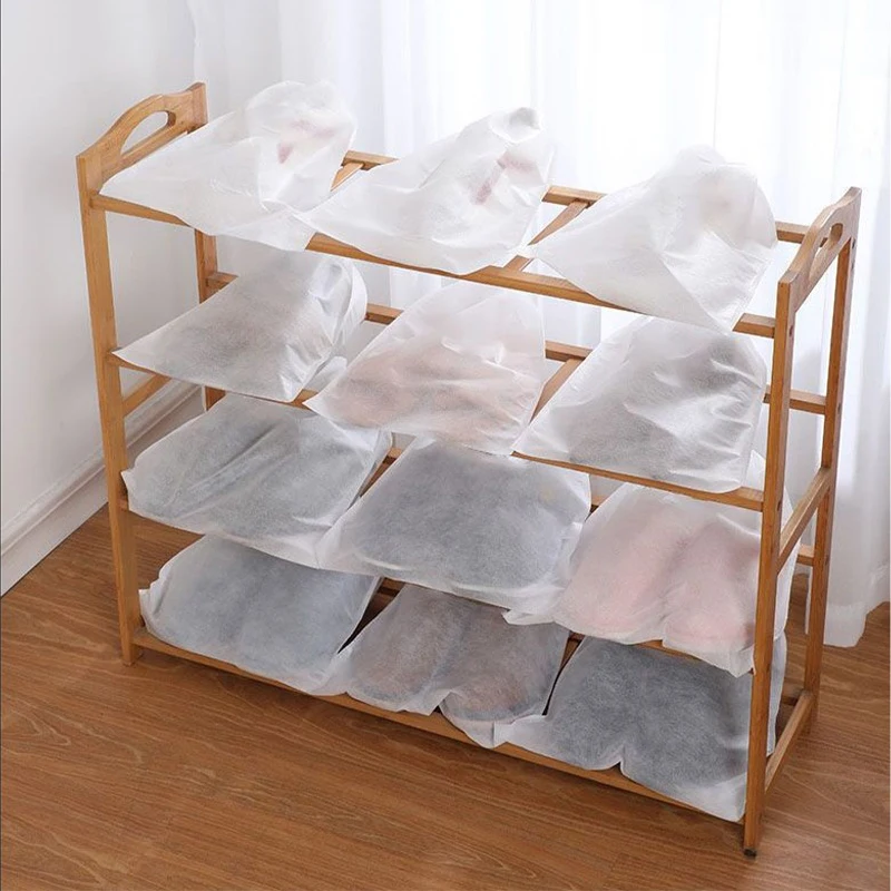 10Pcs/Set Shoe Dust Covers Non-Woven Dustproof Drawstring Clear Storage Bag Travel Pouch Shoe Bags Drying Shoes Protect Shoes