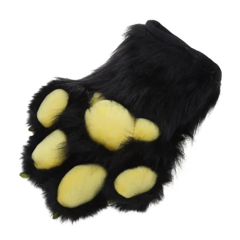 652F Wolf kostuum harige poothandschoenen schattig pluche wanten dier cosplays feestaccessoire