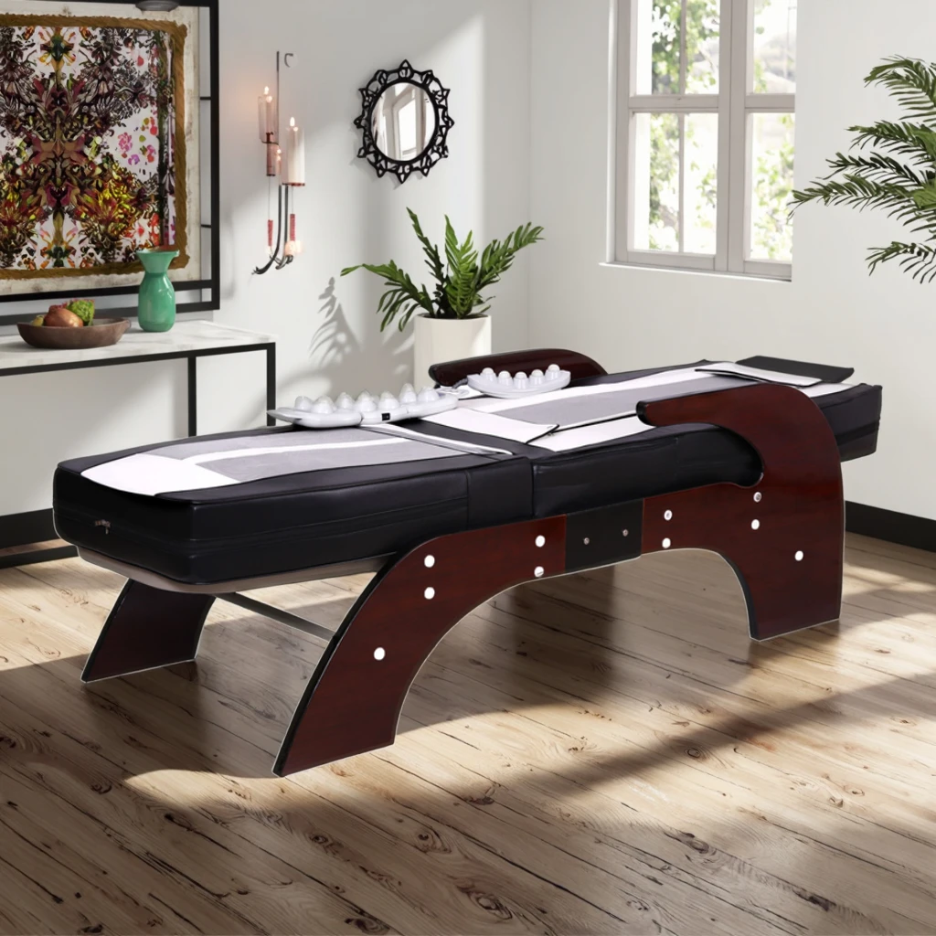 

Infrared Heated Massage Bed Full Body Traction Hot Jade Roller Spine Treatment Spa Bed