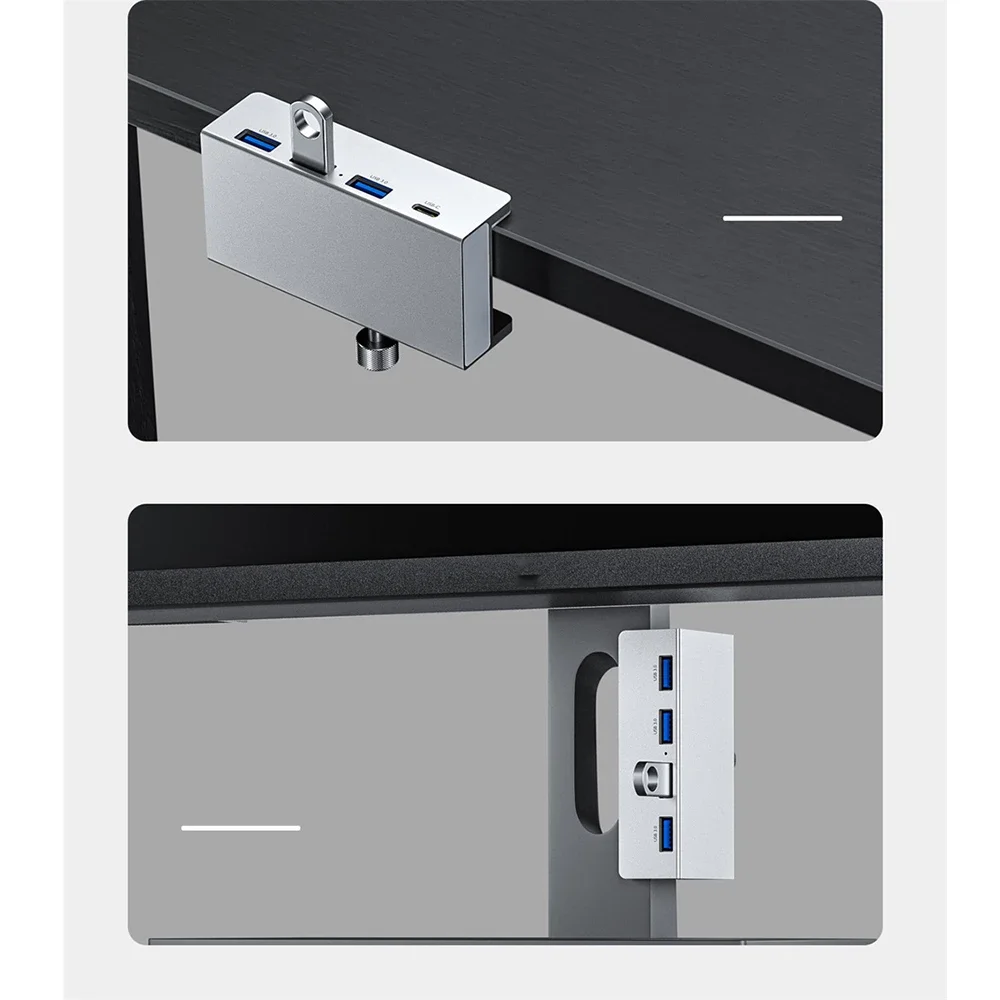 6Ports USB 3.0 HUB with Power Supply USB3.0 Splitter Adapter Clip-type Multi Splitter High Speed Data Transmission for Laptop