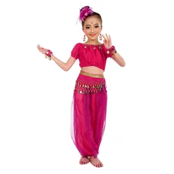 Traje de Dança do Ventre Egípcio para Crianças, Bellydance Roupas de Duas Peças, Roupas indianas, Sari, Egípcio, Egito