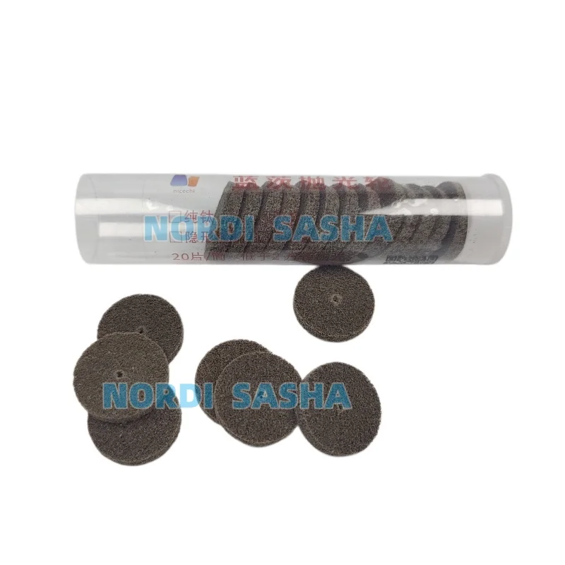 

20Pcs/Box Dental Nylon Non-Woven Felt Polishing Wheel Polishing Wheel Suitable for Clear Aligners/Metal/Glass-ceramic Fine