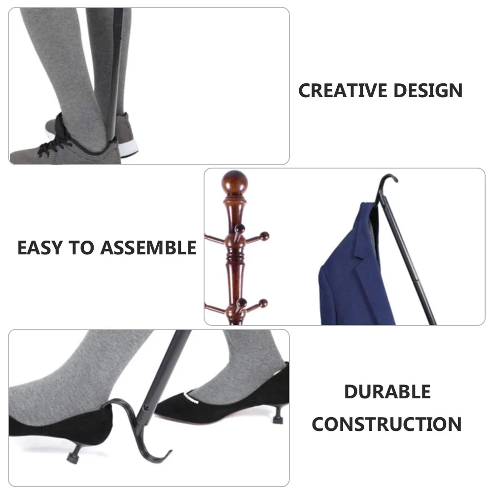 

Thick Plastic Long Handle Shoehorn Dressing Stick for Seniors Lightweight Durable Sock Shoe Remover Aid Device for Elderly