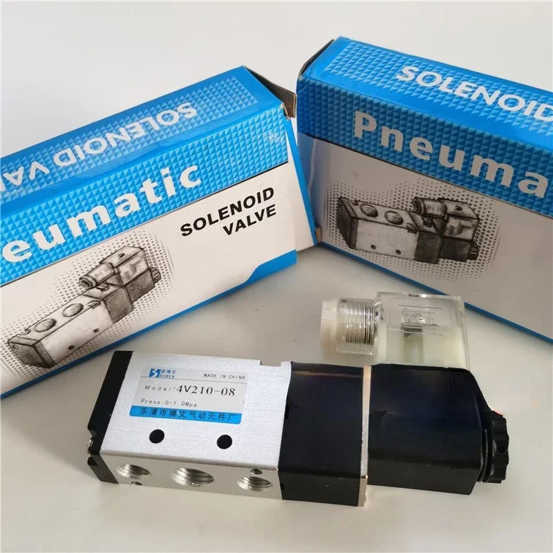 2 pieces pack 4v210-08 solenoid valve 4v21008B/A 4v210-06 two-position five-way reversing valve