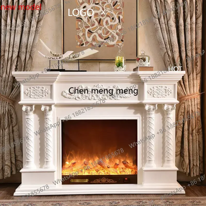 A1781.8 meters European fireplace white decorative cabinet TV cabinet solid wood fireplaceDD