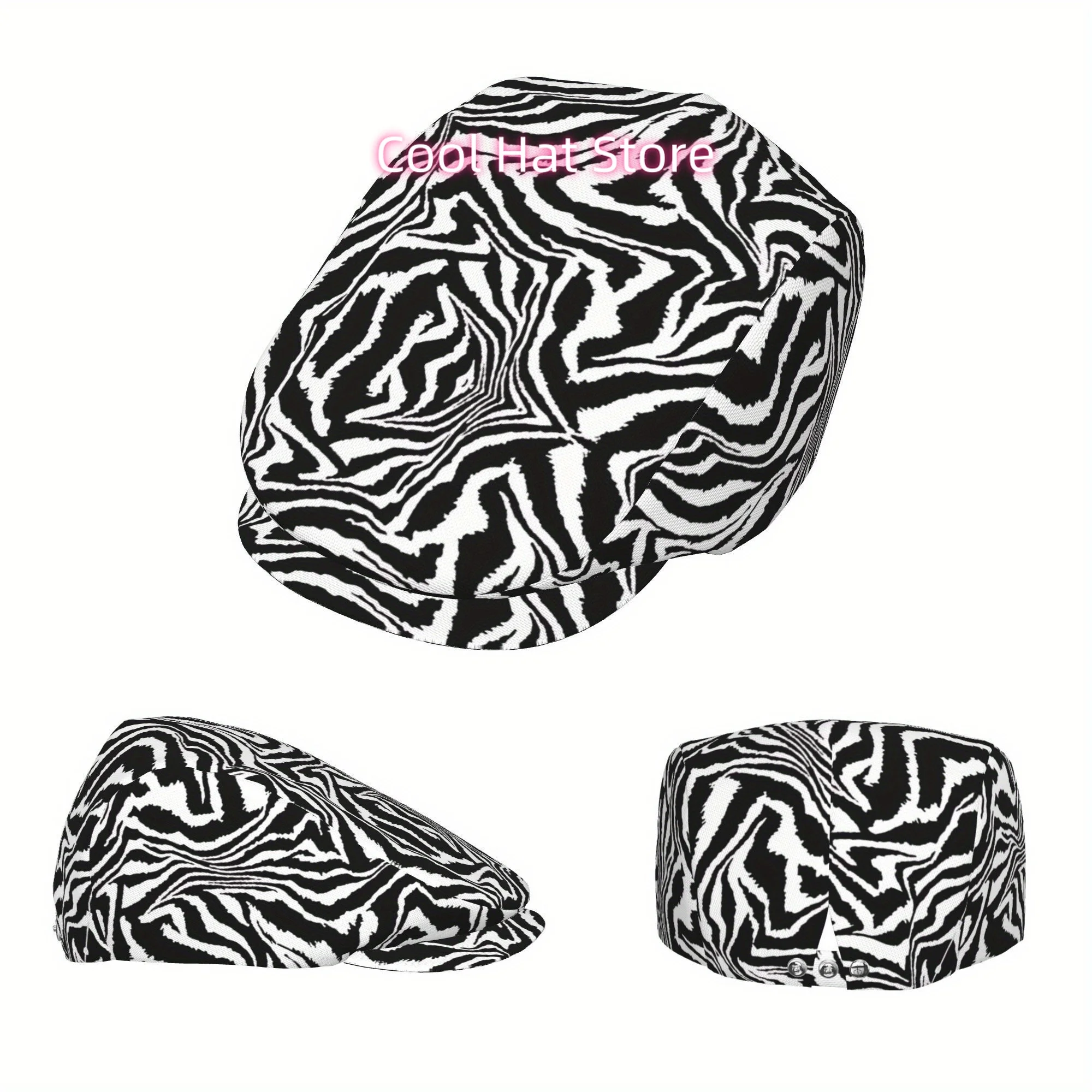 1pc Zebra Stripe Cap for Men & - Newsboy Cap Ivy ulasan dan harga