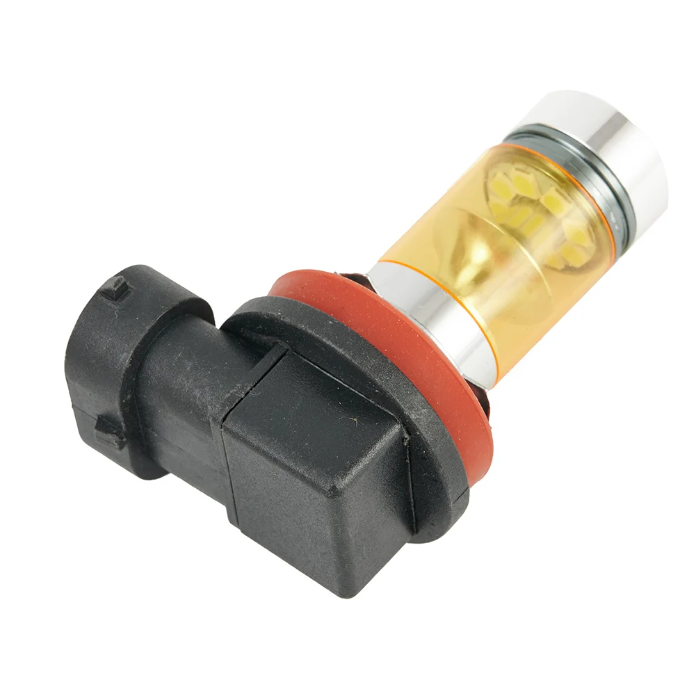 2Pcs 100W 4300K Yellow LED Fog Light Kit for H11 H8 H9 Vehicles Supporting Driving Light and For DRL Applications