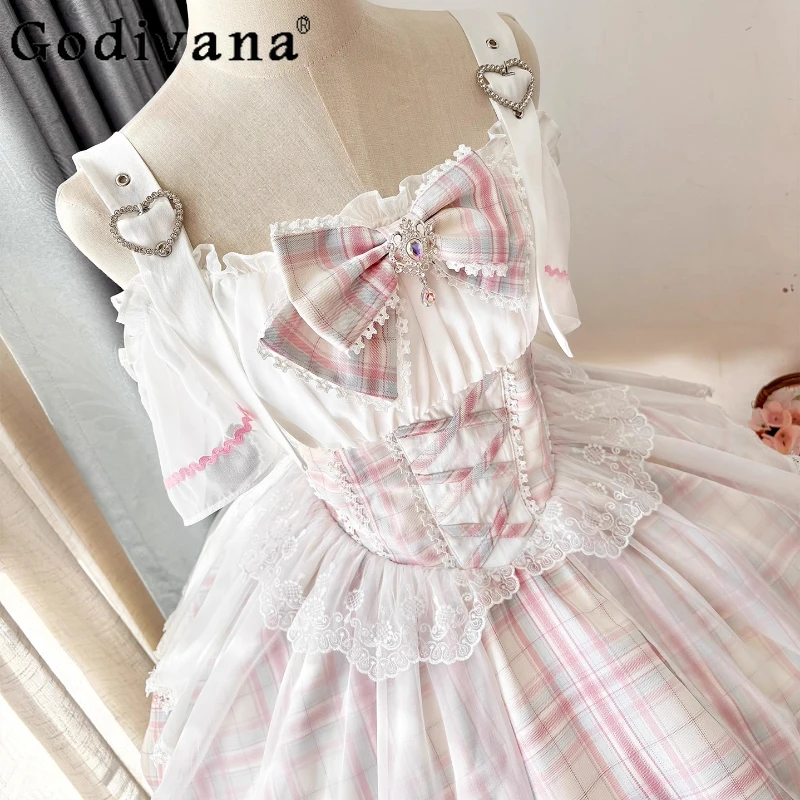 

Ladies High Waist Lolita Dress Original Design Stage Costume Lolita Cute Dress Women's Japanese Style Sweet Lace Dress