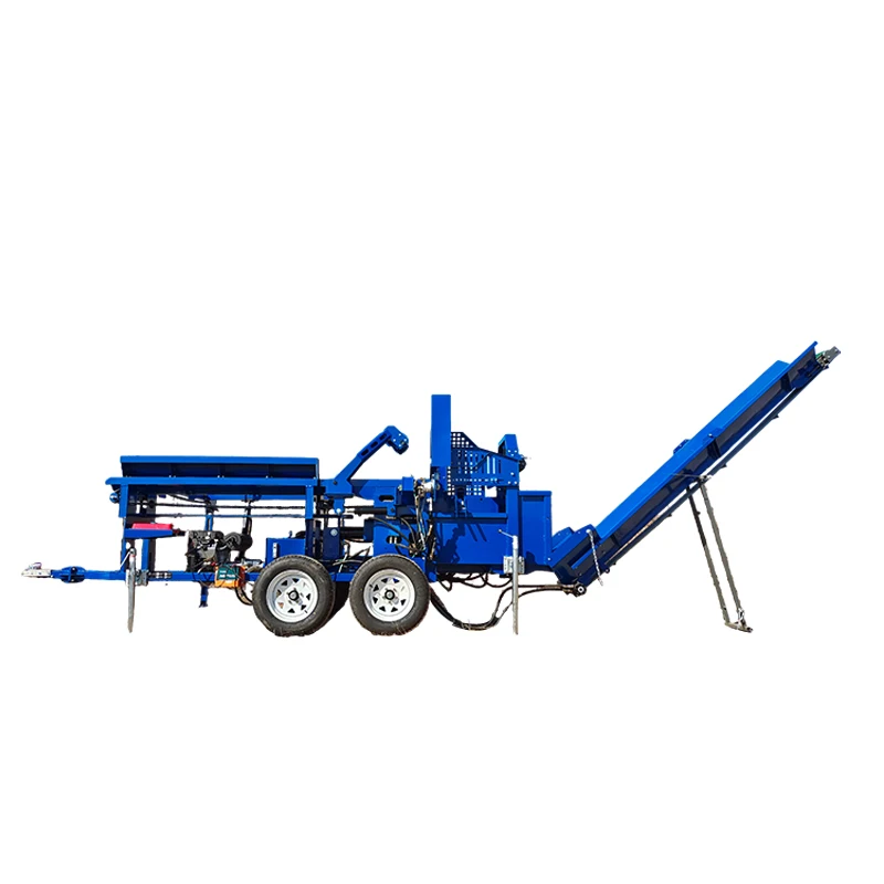 

2025Hydraulic Firewood Processing Machine Forestry Machinery Gasoline Wood Processor with Metal Log Feeding Chain