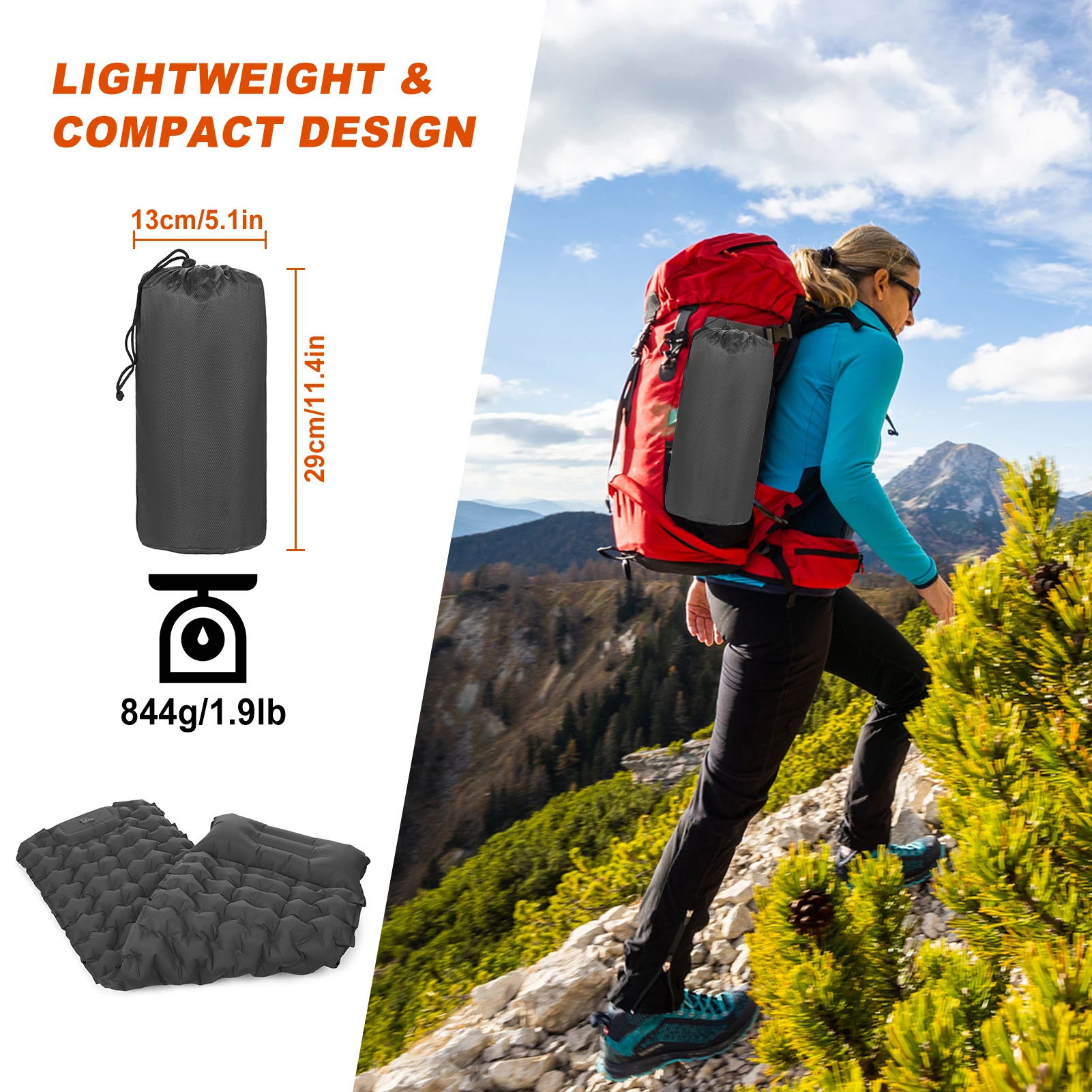 Outdoor Camping Sleeping Pad F - Inflatable Camping Sleeping Pad Pillow recension och pris
