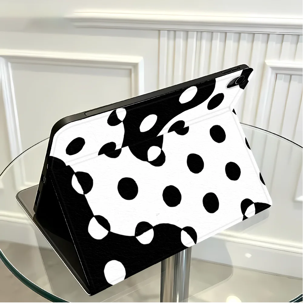 with Pencil Slot Case for Apple iPad Air 11 13 M4 M3 M2 A16 2026 10th 7/8/9th Pro11 13 Air 4/5/6th Color Polka Dot Pattern Print