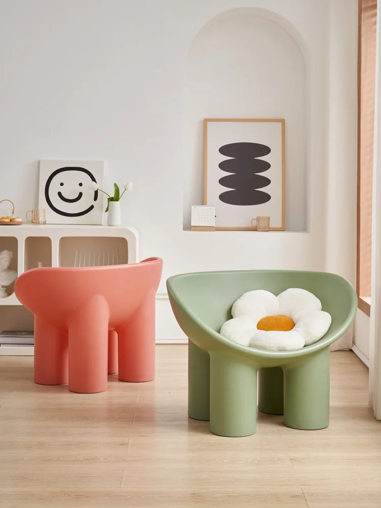 Nordisches Design moderne Kinder Kinder pe Kunststoff Öko-Umwelt Elefanten bein Outdoor-Stuhl Roly Poly Stuhl mit Kissen