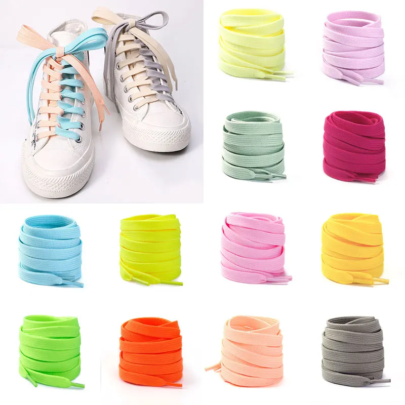 Cordones clásicos gruesos para zapatillas de deporte, cordones planos sólidos, cordones deportivos informales, cuerda para zapatos de 60Cm, 1 par