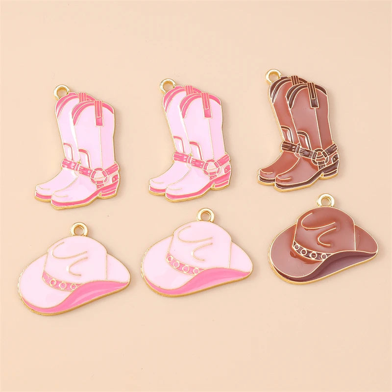 20 Stück niedliche Emaille-Hut-Stiefel-Charms-Anhänger für die Schmuckherstellung, Tropfen-Ohrringe, Halsketten, Armbänder, Zubehör, DIY-Bastelbedarf – Detail 6