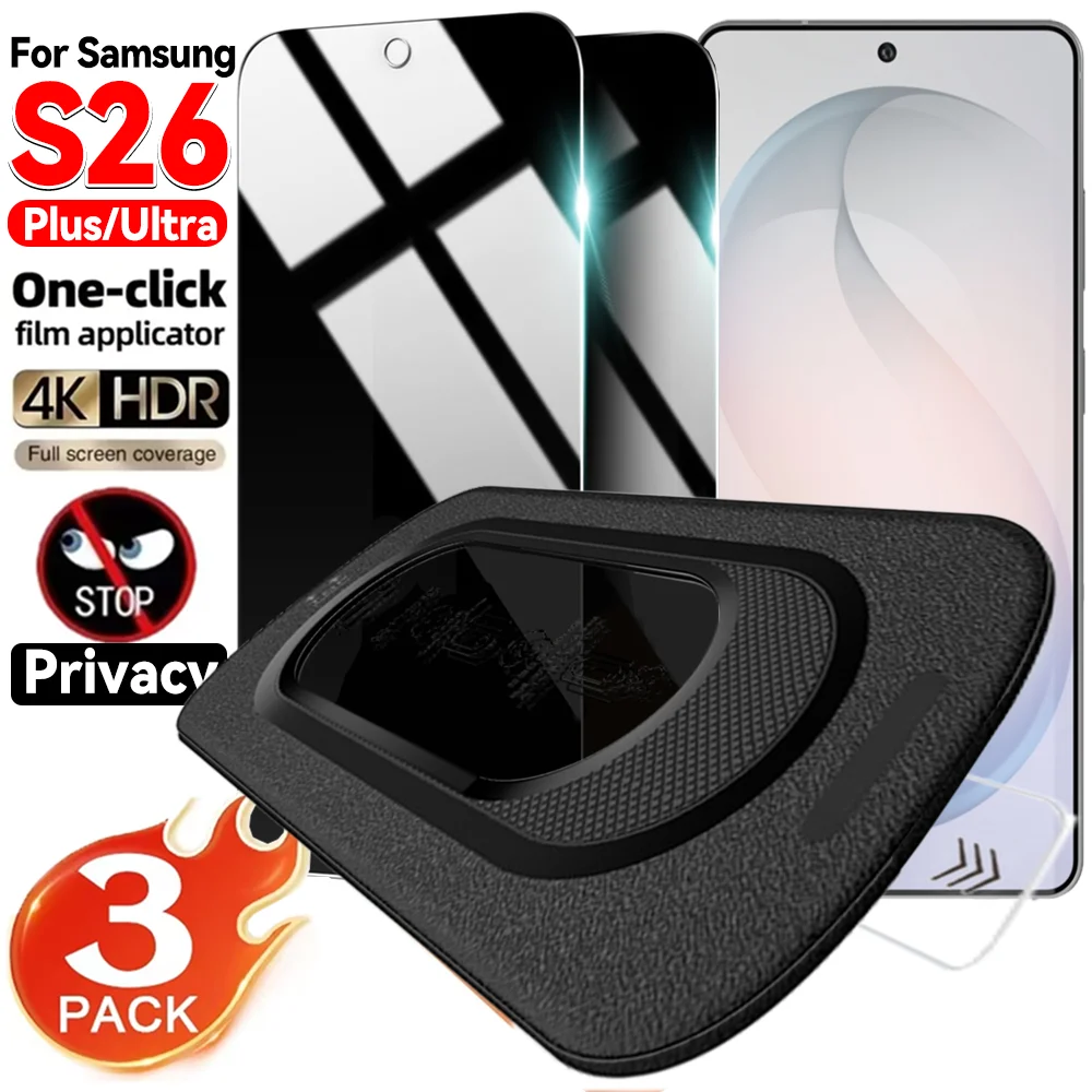 

3-1PCS Anti-spy Tempered Glass Screen Protector for Samsung Galaxy S26/S26 Plus/S26 Ultra Easy Installation Dust Free Cover