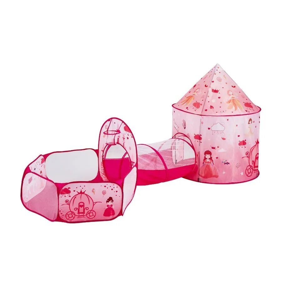 

3 in 1 Play Tent with Tunnel for Girls Princes Boys Babies and Toddlers Indoor Outdoor Pop Up Playhouse with Carrying Bag Band