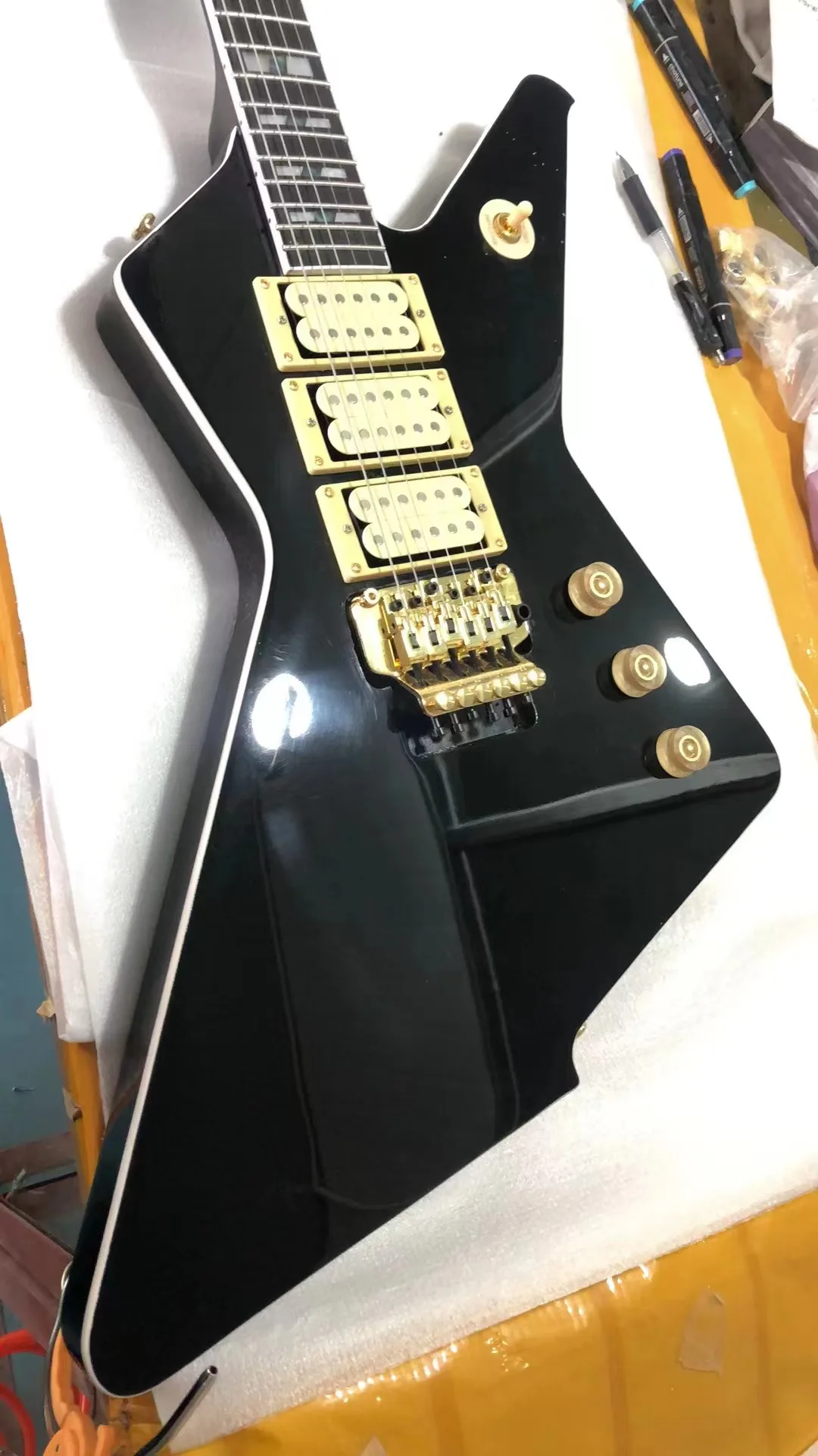 Explore Shape Electric Guitar 3 Pickup Gold Hardware