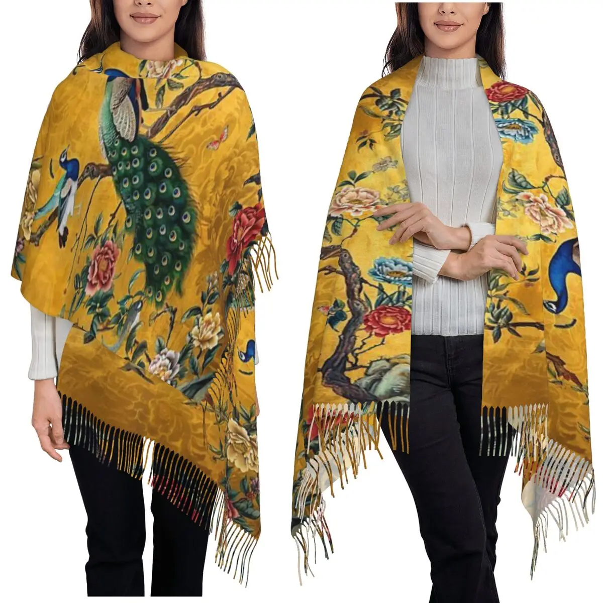 

Милый и красивый шарф с перьями и животными, шарфы с кисточками, женские мягкие теплые шали и накидки, большая осенне-зимняя шаль