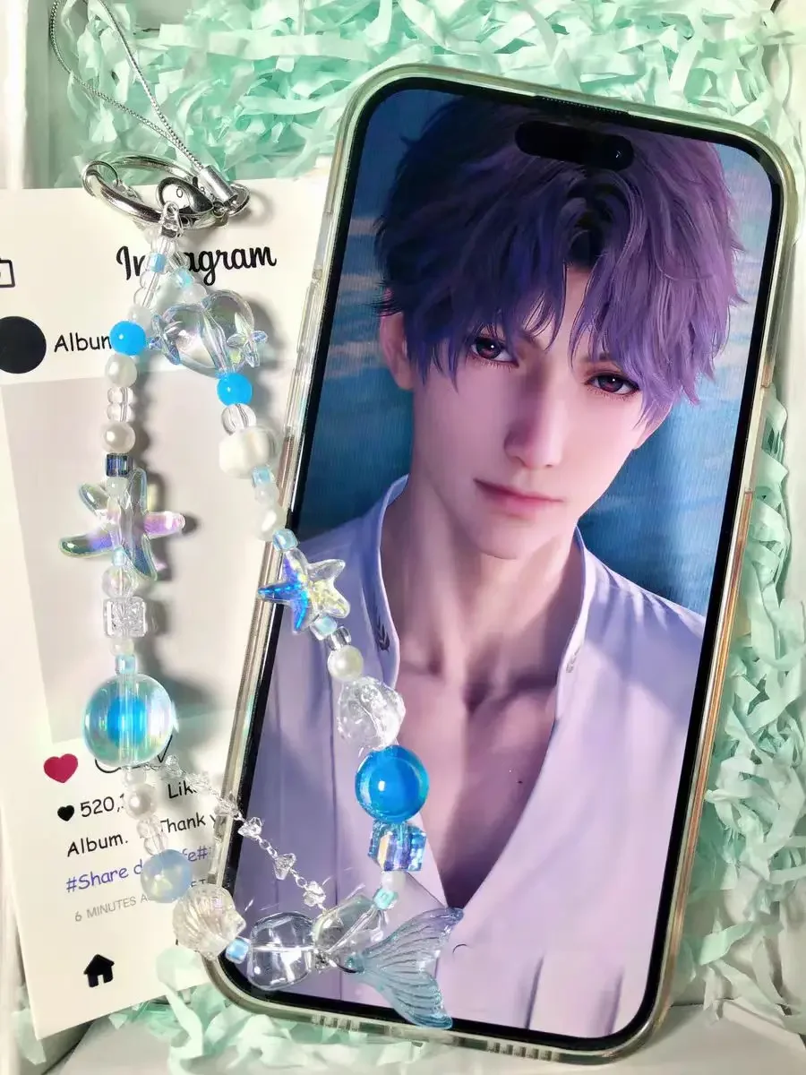 

Anime Love and Deepspace Rafayel Cosplay Phone Chain Cartoon Mobile Strap Handmade Keychain Camera Straps Pendant Rope Xmas Gift