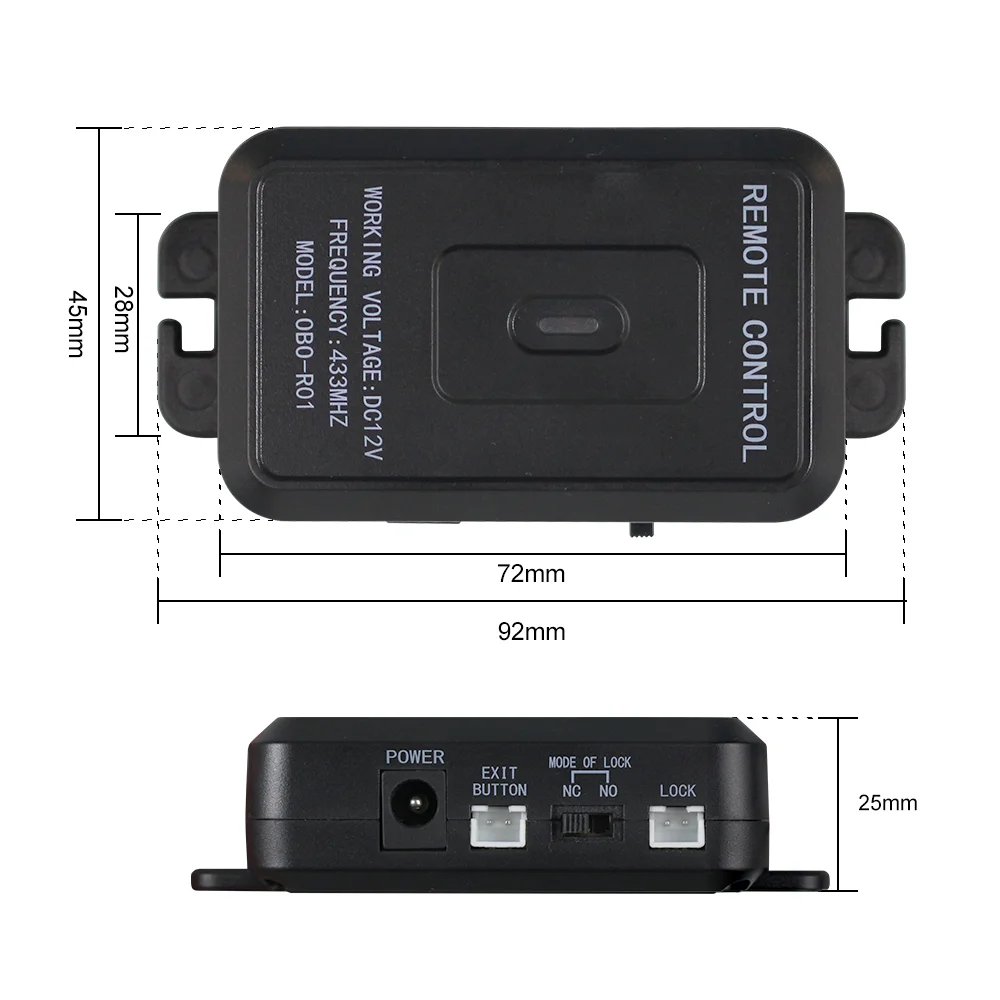 433MHz Door Wireless Access Controller System Kit Remote Control Unlock Gate Opener+ DC12V Power Supply, Electric Locks for Home