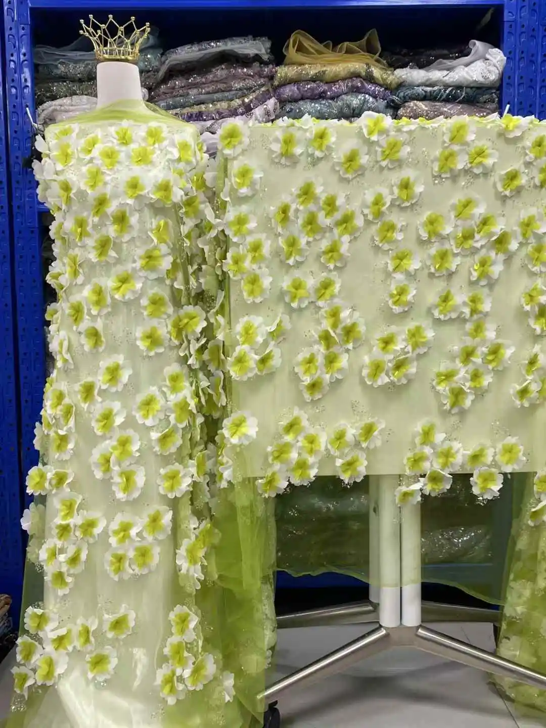 

Mixed Multicolor African Sequins Lace Fabric 2025 High Quality Embroidery 3D Tulle Flower Nigerian Lace Fabric for Party Dress