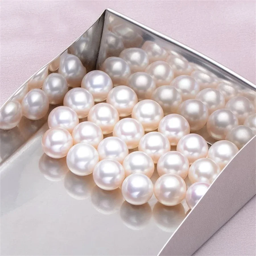 Beads Natural Freshwater Pearl AAAA Round High Luster Flawless White Pearls for DIY Trendy Earrings Necklace Jewelry Accessories