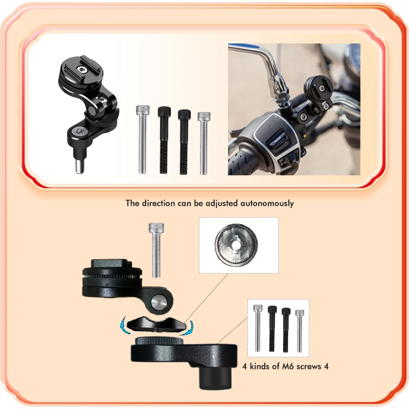 Telefon Halterung für Motorrad Handy IPhone Halter RollerTelefon Ständer Quick Lock Unterstützung Universal Moto Halterung Mit Adapter – Detail 6