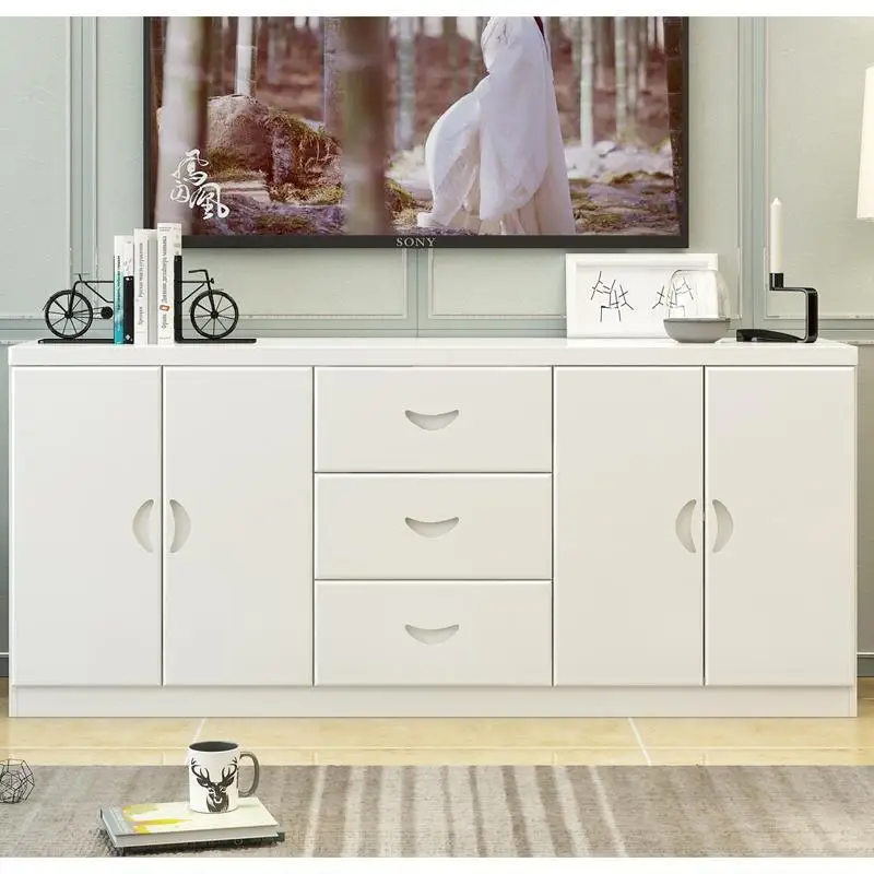 

Hot solid wood TV cabinet High living room Small apartment Room TV cabinet Bedroom locker Modern simple floor cabinet
