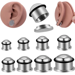 1PC Stainless Steel Cylinder Ear Plugs Solid&Hollow Ear Gauges Expander Stretcher Ear Taper Body Piercing Jewelry 11mm-38mm